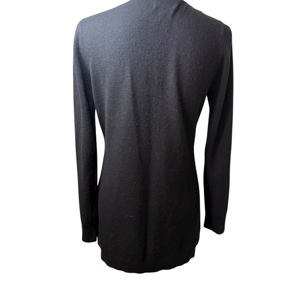 Neiman Marcus Exclusive | Black Cashmere Cardigan with Ribbon Trim | Sz M - Picture 4 of 6